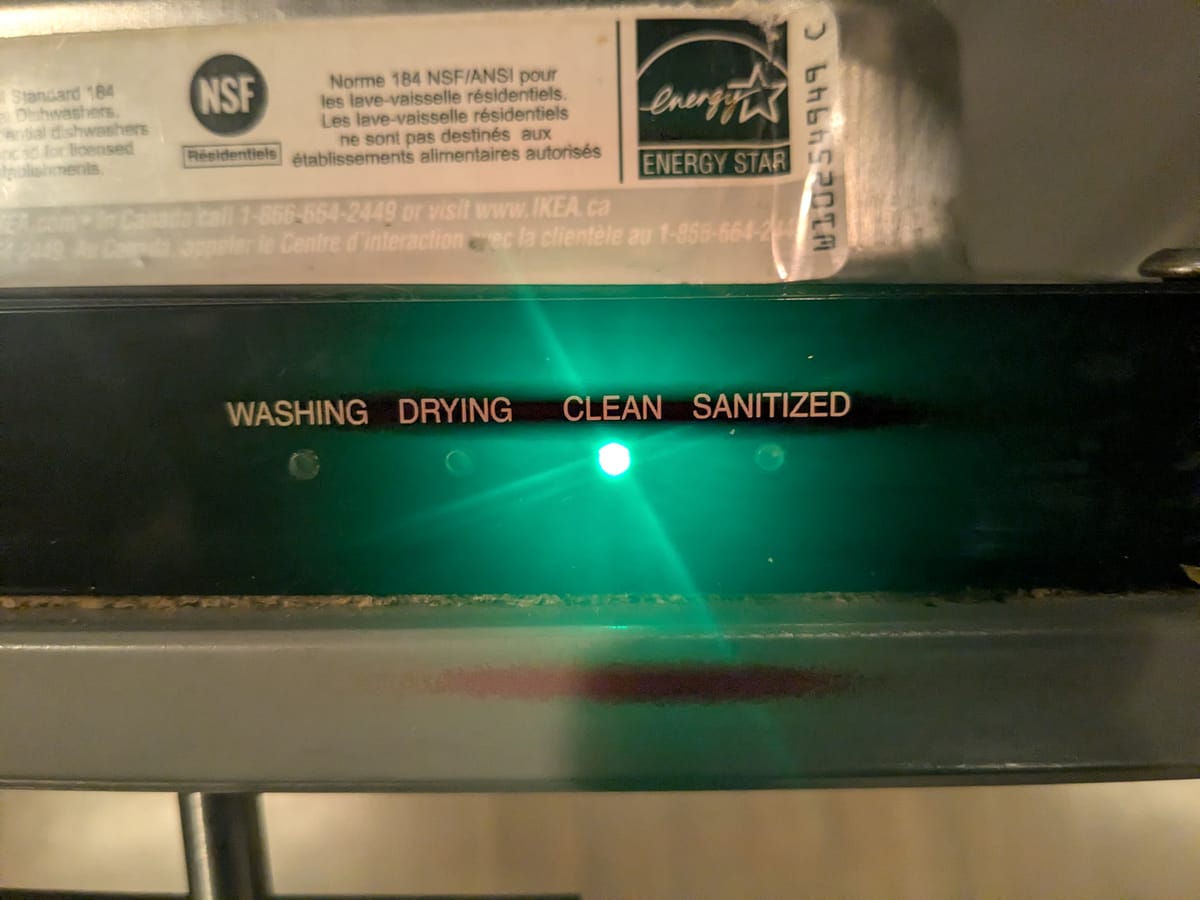 on running the dishwasher